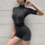 2020 spring summer sports playsuit women short sleeves zipper casual fitness suit mujer stretch soft slim high quality