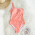 Sexy Solid Pink One-Shoulder One-Piece with Belt Swimsuit Women Beachwear Monokini 2020 Beach Bathing Suit Swimwear