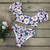 High Waist Bikini 2021 Buble Shot Sleeve Swimsuit Belt Swimwear Women Sexy Bikinis Bow Bikini Set Bathing Suit Beach Wear Flower