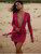 Print Red Dress Tie up Long Sleeve Deep V Neck Mini Dresses for Women Casual Beach Party Wear Ladies Bodycon Vestidos
