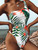 Plant Print Swimsuit One Shoulder Beachwear 2021 Sexy Swimwear Women Summer Bodysuit Fresh One Piece Suits Bathing Suit