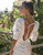 White Mini Dress For Women A-LINE Hollow Out Princess Sleeves V-Neck Open Waist Ruffled Drawstring Pleated Halter Skirt