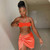 Ruched Halter Sexy Crop Top Skirt Sets Fashion Outfits Two Piece Matching Set Club Party Split Top and Skirt Sets