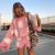 Floral Knitted Casual Sweater Matching Set Loungewear Loose Top and Shorts Set Fashion Outfits Autumn 2021 Clothes