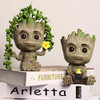 Groot Planter,Baby Groot Flower Pot,Garden Pots,Flowerpot Treeman Groot Succulent Planter Cute PVC Plants Flower Pot with Hole Pen Hold(2 Pack)