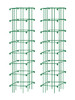 Gardeners Supply CompanySquare Heavy Gauge Extra Tall Easy Fold Tomato Cage | Easy to Assemble Plant Support Cages & Vegetable Garden Stake Fence | 14.25" x 14.25" x 65" - Green (Set of 2)