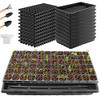 18 Pack Seed Starter Tray, 72 Cell Seed Starter Kit, Plant Growing Tray for Seedling Germination, Indoor Gardening, Soil and Hydroponics Growing