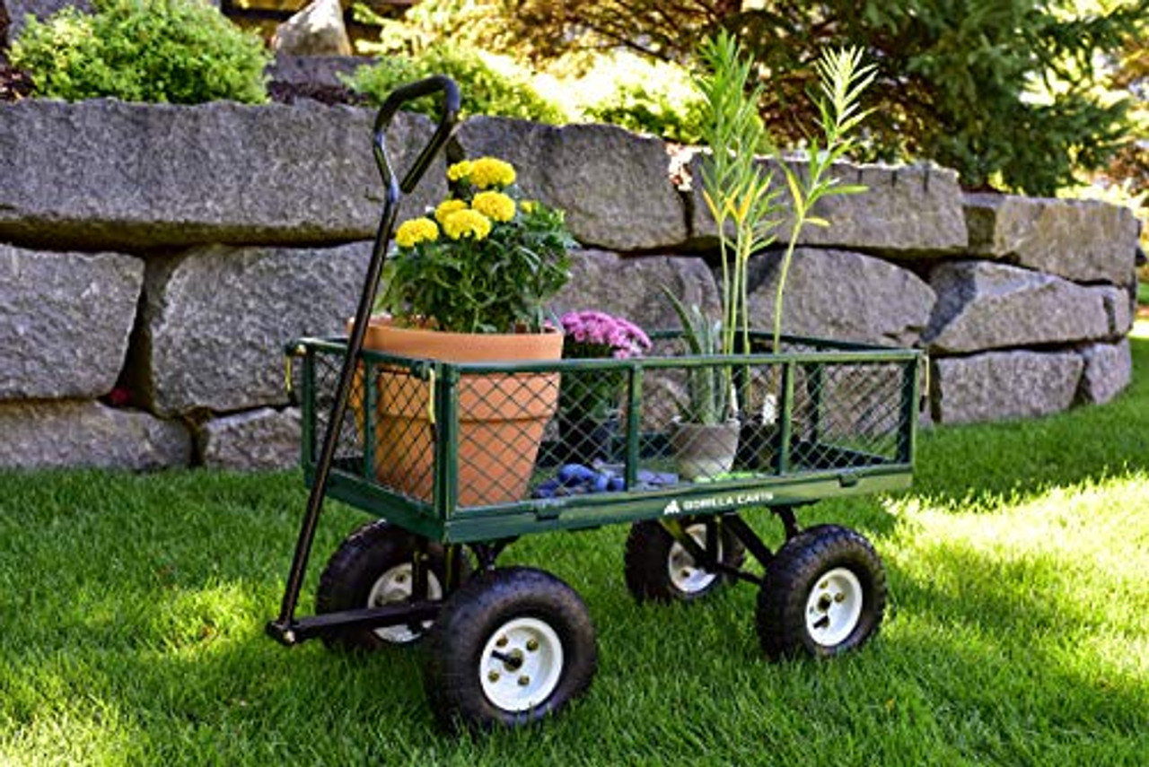 Gorilla Carts Steel Garden Cart with Removable Sides