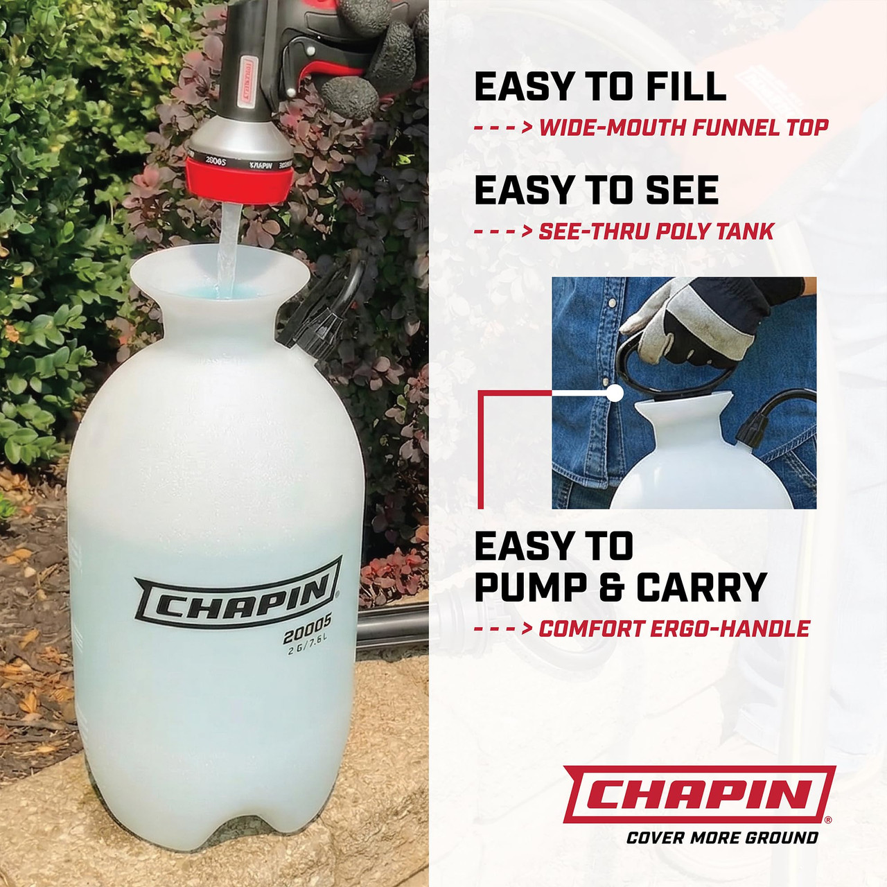 Chapin 20004 Pump Sprayer, 1-Gallon SureSpray Translucent Tank