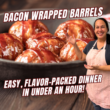 Bacon Wrapped Barrels (Meatballs)
