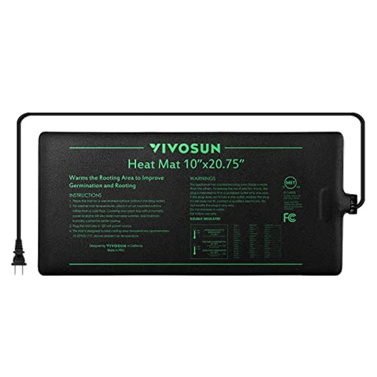 VIVOSUN Durable Waterproof Seedling Heat Mat Warm Hydroponic Heating Pad 10" x 20.75" MET Standard-1675435664