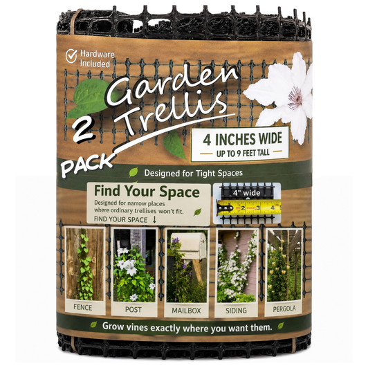 Deck Post Trellis for Clematis and Climbing Plants, 2 Unit, Scroll Trellis