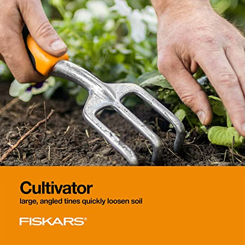 Fiskars 384490-1002 Garden Scratch Tool Set with Shovel, Hand Rake