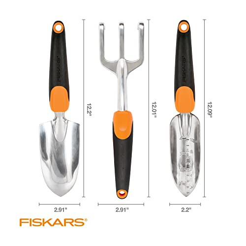 Fiskars 384490-1002 Garden Scratch Tool Set with Shovel, Hand Rake