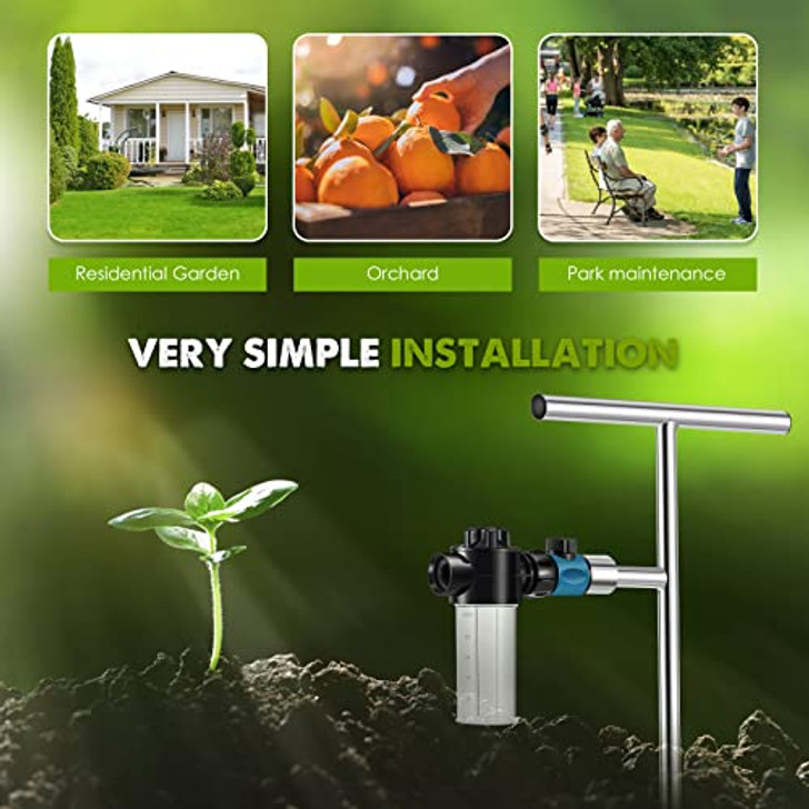 NEWTRY Deep Root Watering Tool, Root Feeder Waterer Irrigator Stainless Steel Tree Watering Spike with Fertilizer Bottle for Plants Trees Shrubs Bushes