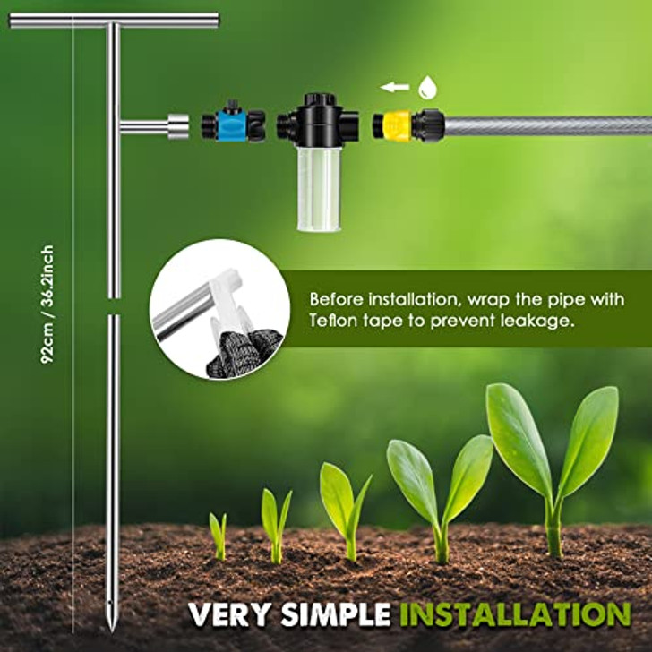 NEWTRY Deep Root Watering Tool, Root Feeder Waterer Irrigator Stainless Steel Tree Watering Spike with Fertilizer Bottle for Plants Trees Shrubs Bushes