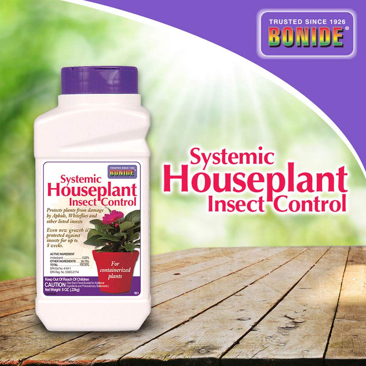 Bonide Systemic Houseplant Insect Control, 8 oz Ready-to-Use Granules for Indoors and Outdoors, Protects Plants from Insects