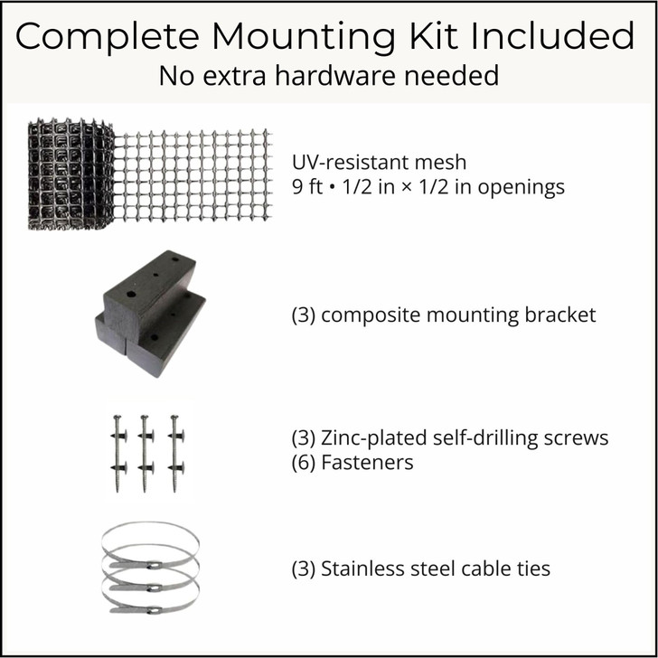 Downspout Trellis 9 ft x 4 in Plant Support That Anchors Wide Climbing Plants, Mounts to Rain Gutters, HDPE Mesh with Mounting Hardware for Clematis and Vines, Scroll Trellis 1-Pack