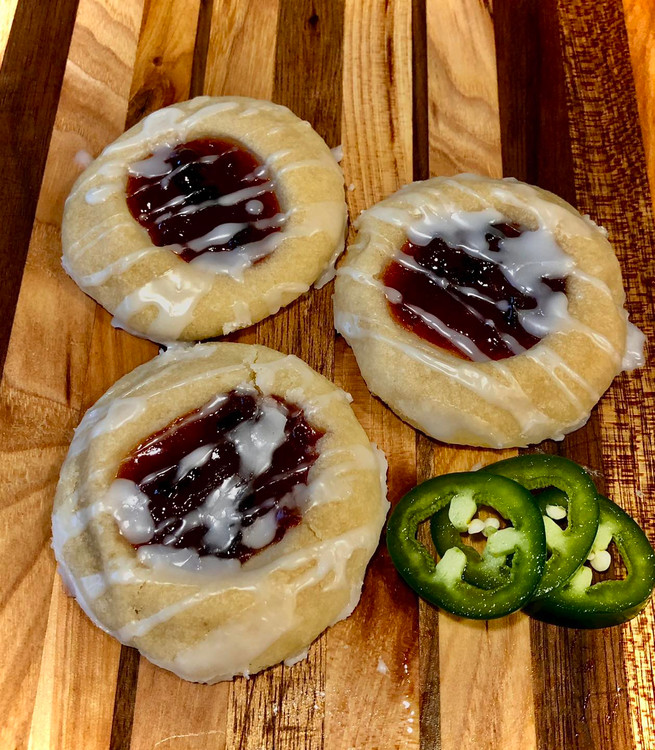 Cherry Jalapeno Thumbprint Cookies