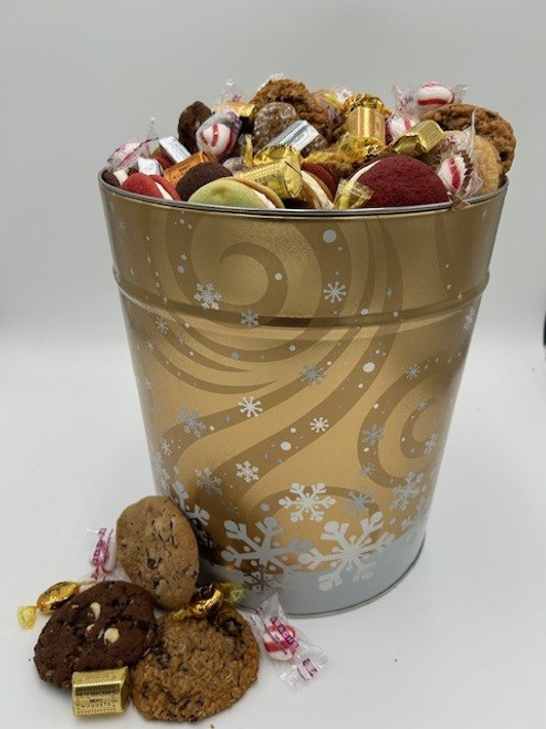 Swirling Snow  X-Large Assorted Treats Bucket