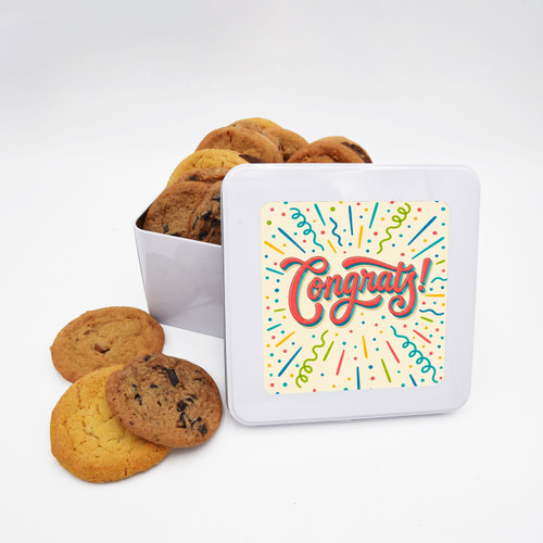 Congrats Confetti Cookie Tin