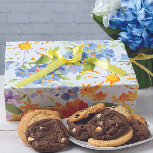 Flower Hinged Ribbon Cookie Box
