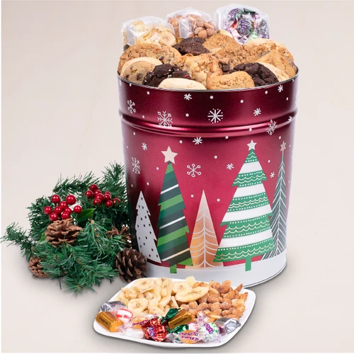 Festive Trees Cookie Bucket