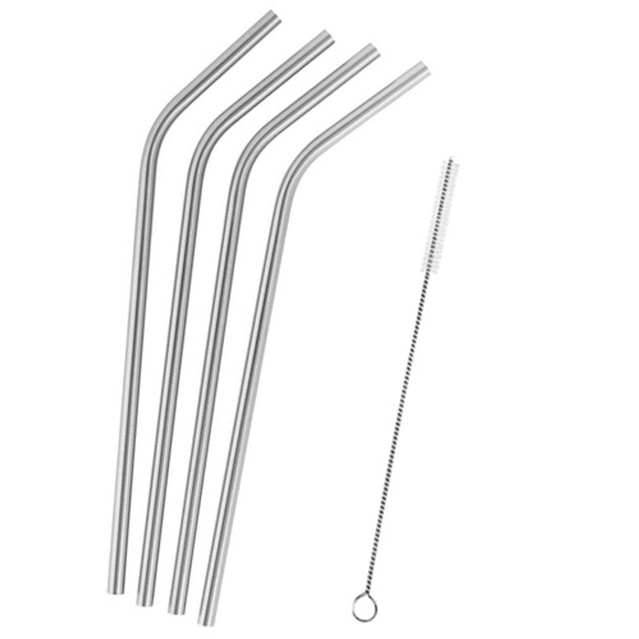 Stainless Steel Straws - reusable set of 4 with cleaning brush - Jade and  Pearl