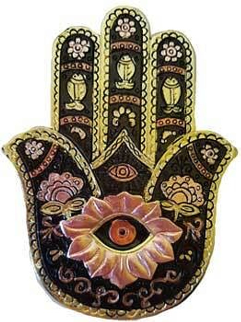 Gold & Black Hamsa incense burner H558-IBH706 Gold & Black Hamsa incense burner H558-IBH706