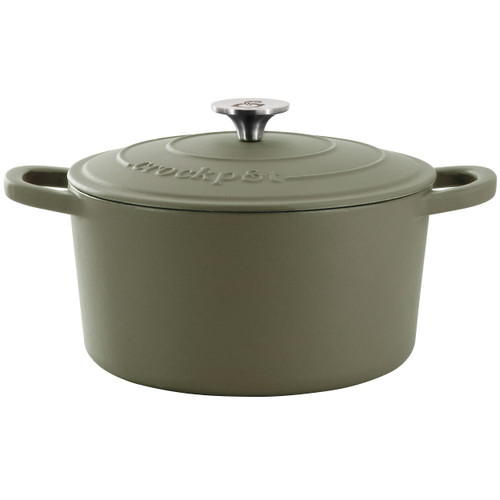 Crockpot Artisan 7 Quart Enameled Cast Iron Dutch Oven in Matte Green D970-138506.02 Crockpot Artisan 7 Quart Enameled Cast Iron Dutch Oven in Matte Green D970-138506.02