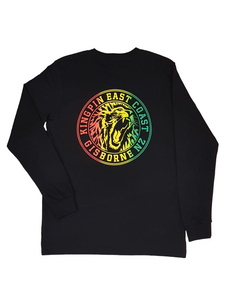 KINGPIN IRON LION L/S TEE BLACK/RASTA KINGPIN IRON LION L/S TEE BLACK/RASTA