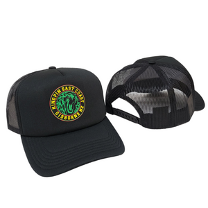 KINGPIN IRON LION FOAM TRUCKER CAP BLACK / RASTA KINGPIN IRON LION FOAM TRUCKER CAP BLACK / RASTA