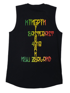 KINGPIN BARRIO SINGLET BLACK / RASTA KINGPIN BARRIO SINGLET BLACK / RASTA