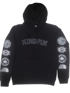 KINGPIN ICONS HOOD BLACK / WHITE / CHARCOAL KINGPIN ICONS HOOD BLACK / WHITE / CHARCOAL