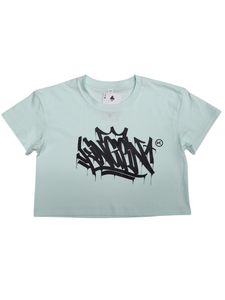 KINGPIN TAG CROP TOP SEA FOAM / BLACK KINGPIN TAG CROP TOP SEA FOAM / BLACK
