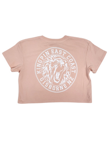 KINGPIN IRON LION CROP TEE PINK / WHITE KINGPIN IRON LION CROP TEE PINK / WHITE