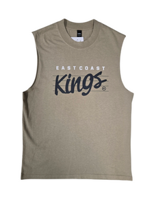 KINGPIN EASTCOAST KINGS HEAVY SINGLET KHAKI / WHITE / BLACK KINGPIN EASTCOAST KINGS HEAVY SINGLET KHAKI / WHITE / BLACK