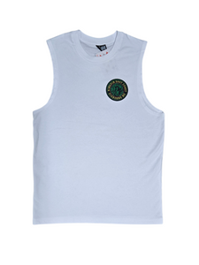 KINGPIN IRON LION WOVEN EMBROIDERED TANK WHITE / RASTA