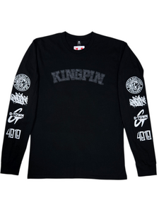 KINGPIN ICONS L/S TEE BLACK / WHITE / CHARCOAL