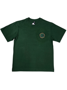 KINGPIN IRON LION WOVEN EMBROIDERED TEE FOREST GREEN / RASTA