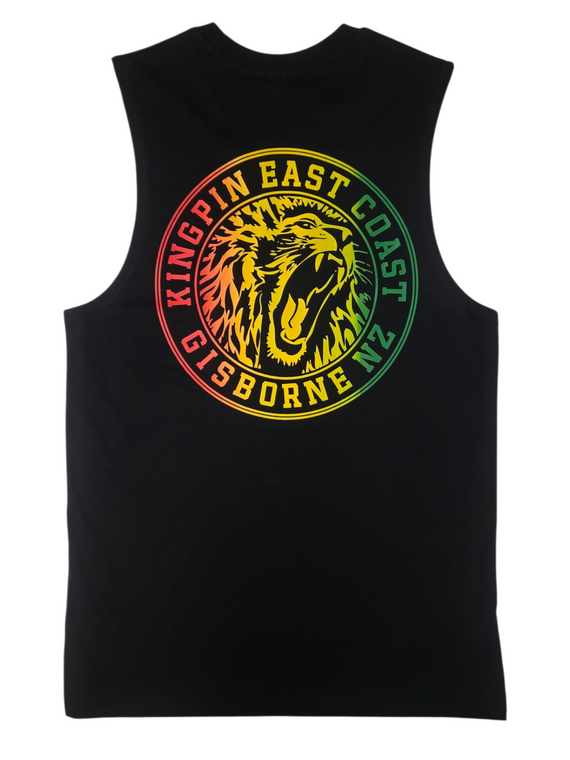 KINGPIN IRON LION SINGLET BLACK/RASTA