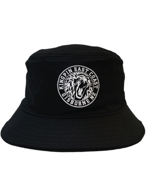 KINGPIN IRON LION BUCKET HAT BLACK / WHITE