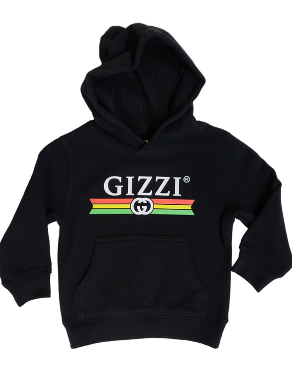 KINGPIN KIDS GIZZI HOOD BLACK / RASTA