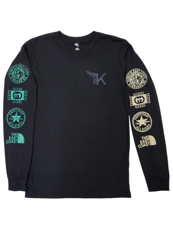 KINGPIN ICONS L/S TEE BLACK / GREEN / TAN