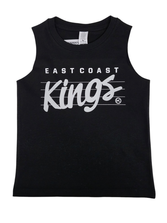 KINGPIN KIDS EASTCOAST KINGS SINGLET BLACK / WHITE / CEMENT
