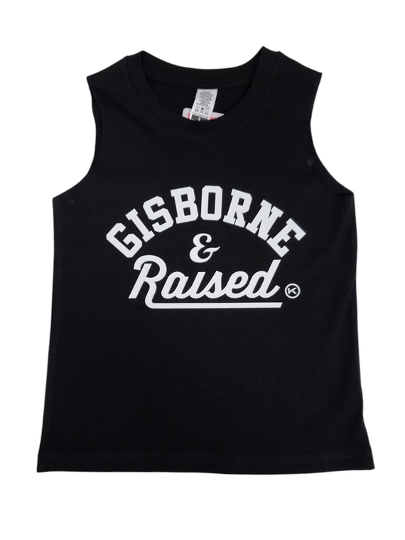 KINGPIN KIDS GISBORNE & RAISED SINGLET BLACK / WHITE