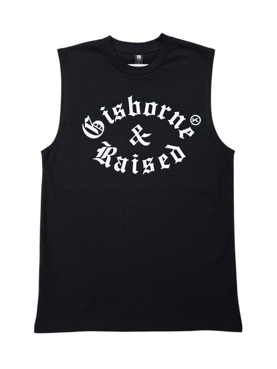 KINGPIN GISBORNE & RAISED SINGLET BLACK / WHITE