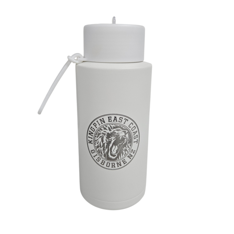 KINGPIN IRON LION AQUAFY DRINK BOTTLE WHITE / ENGRAVED