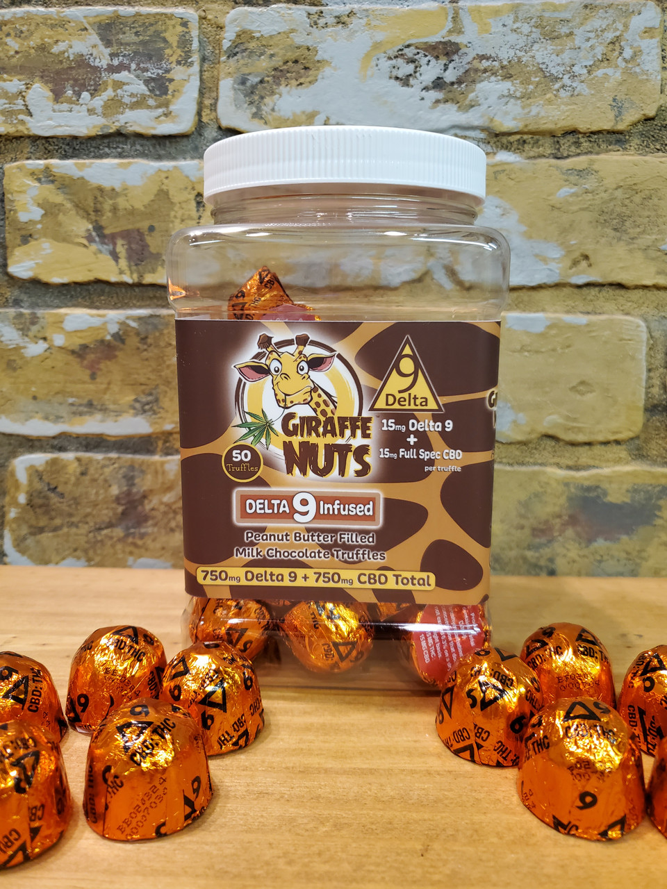 Giraffe Nuts Delta 9 peanut butter chocolate truffles - Asheville