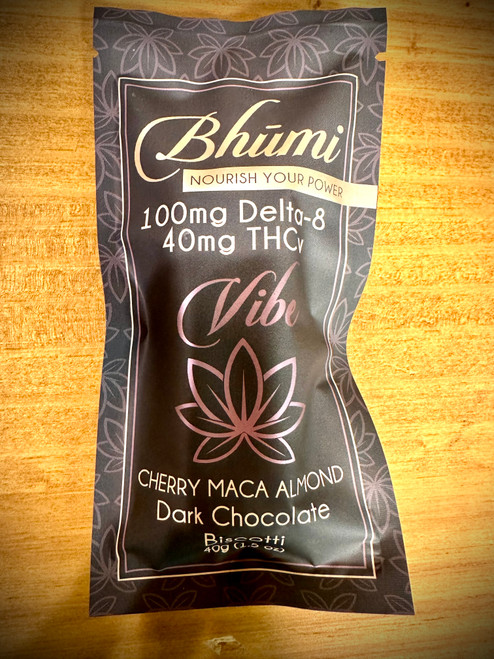 Bhumi Cherry Maca Almond Dark Chocolate Biscotti